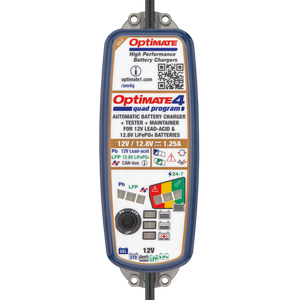 OptiMate 4 Quad Program TM-638 premium battery charger for BMW by TecMate, with multiple charging modes and advanced diagnostics