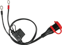 TecMate OptiMate 1 Duo Charger TM-408 with SAE71 connector for motorcycle and vehicle battery maintenance and charging.