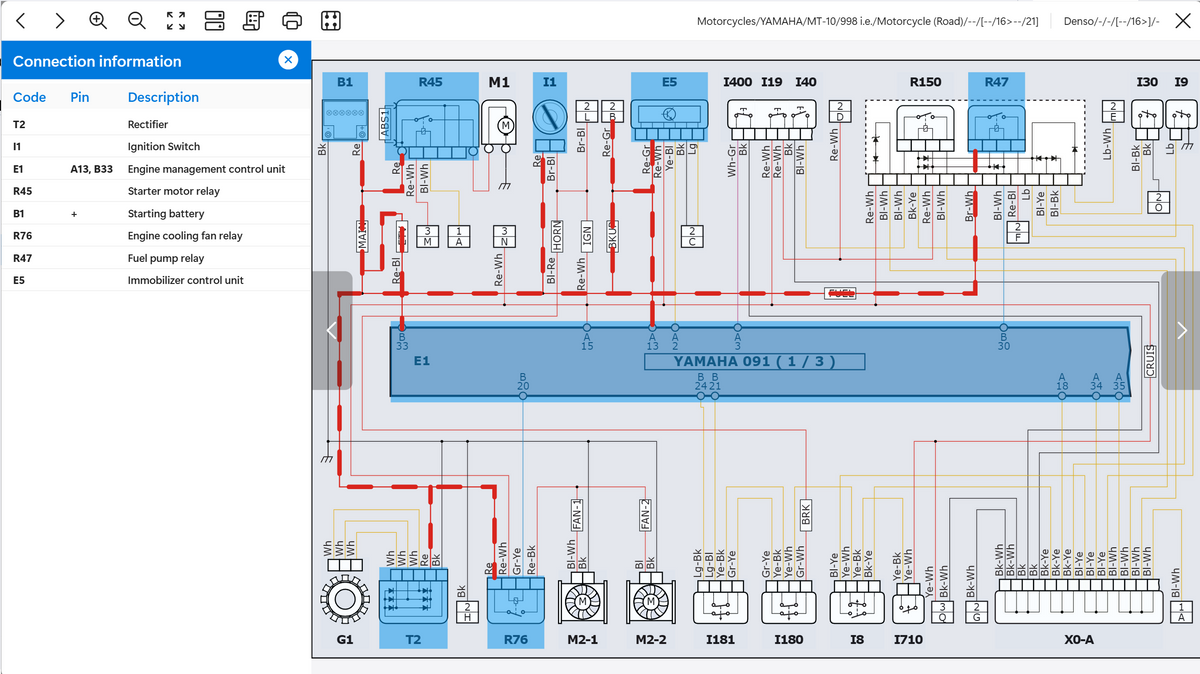 Yamaha example wiring diagram