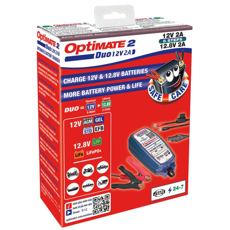 OptiMate 2 DUO Battery Charger Maintainer Lithium AND Lead Acid