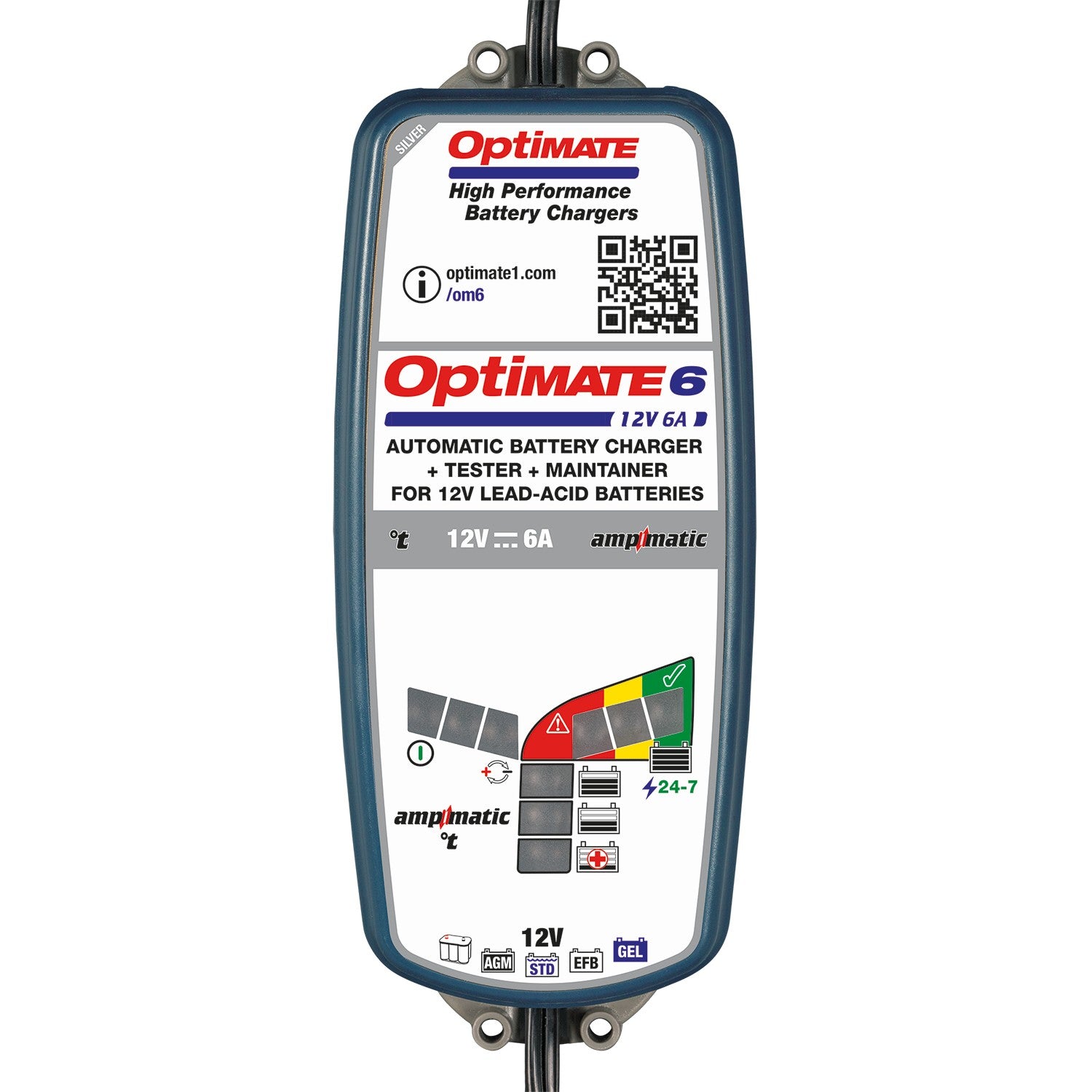 Optimate 4 Dual Program 9 Step 12 Volt Battery Charger/Tester/Maintainer