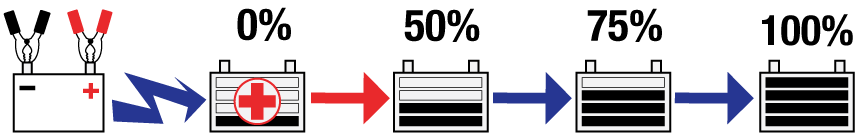 Recovers batteries from as low as 0.5Volts!
